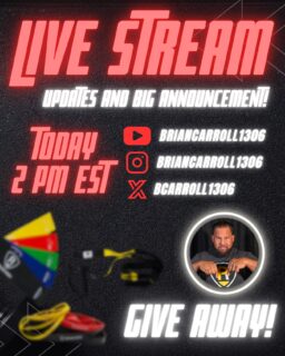 Going live today at 2pm EST! Join in for a GIVEAWAY as well as other updates and a big announcement! 

Catch the livestream on my YouTube (Brian Carroll 1306), Instagram (BrianCarroll1306), or X (BCarroll1306)!

Link to join can be found below and on my story as well!

https://www.youtube.com/live/-Ry2hLxxjnQ?si=_pt9kS0GgTPoYyNM

#briancarroll #livestream #giveaway #backpain #updates